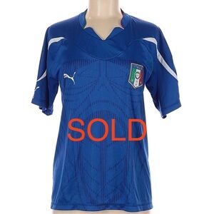 Puma Royal Blue Italy Football Jersey - South Africa World Cup - size L